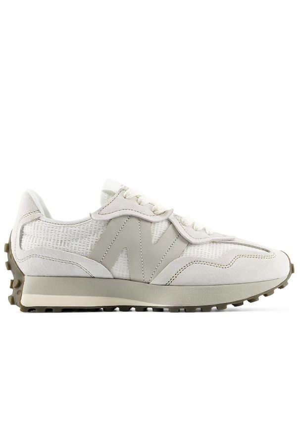 Buty unisex New Balance U327W2L5 - białe. Okazja: na co dzień. Zapięcie: sznurówki. Kolor: biały. Materiał: materiał, zamsz, syntetyk, guma, skóra. Szerokość cholewki: normalna