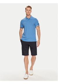 TOMMY HILFIGER - Tommy Hilfiger Polo Flag MW0MW34780 Niebieski Slim Fit. Typ kołnierza: polo. Kolor: niebieski. Materiał: bawełna, wiskoza #4