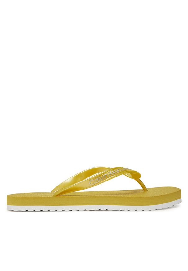 Calvin Klein Jeans Japonki Thong+ Tpu Metallic YW0YW01720 Żółty. Kolor: żółty