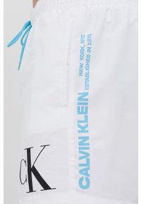 Calvin Klein szorty kąpielowe kolor biały. Kolor: biały. Materiał: poliester #2