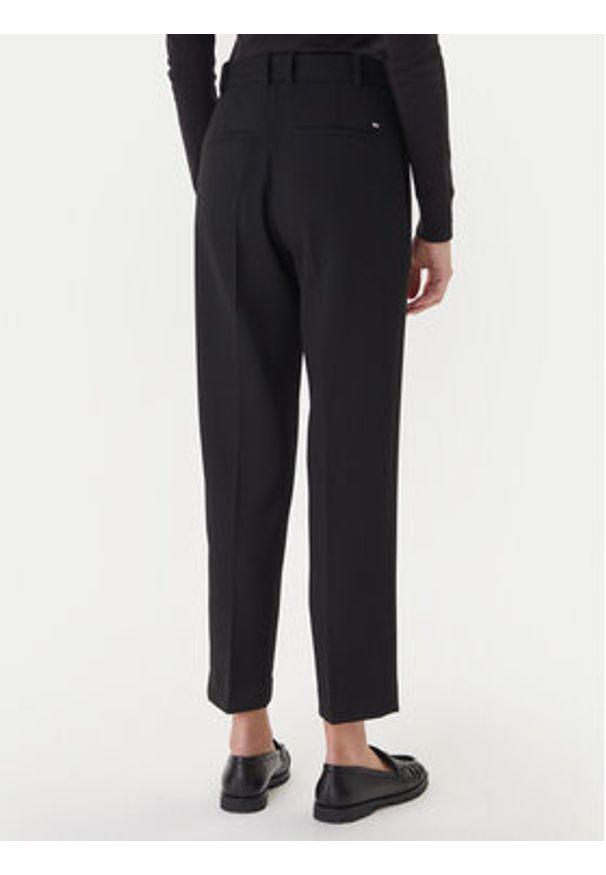 TOMMY HILFIGER - Tommy Hilfiger Spodnie materiałowe WW0WW48355 Czarny Straight Fit. Kolor: czarny. Materiał: syntetyk