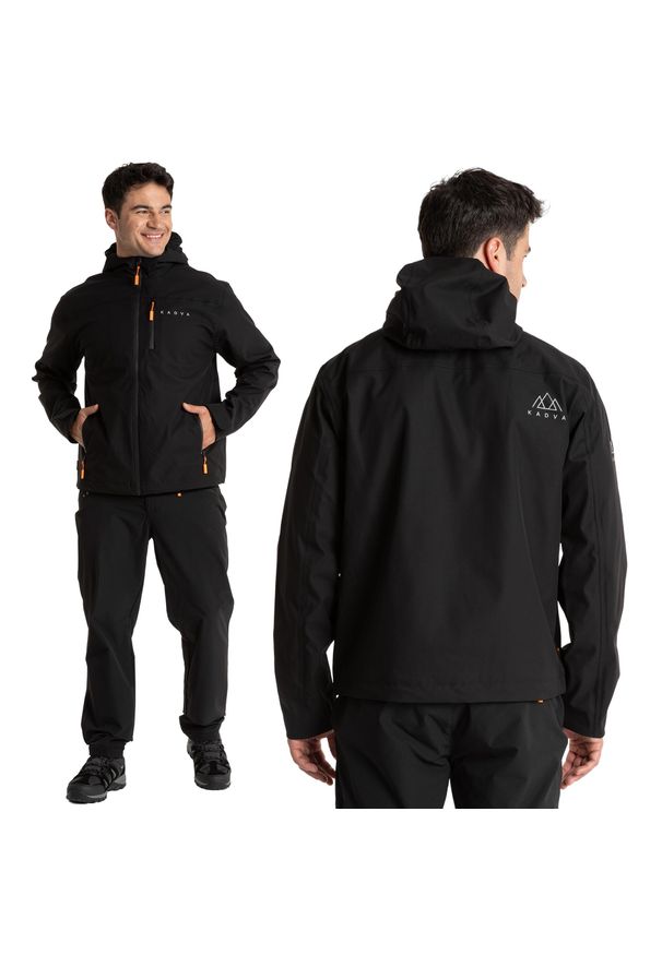 Kurtka przeciwdeszczowa męska KADVA Forest. Kolor: czarny. Sport: turystyka piesza
