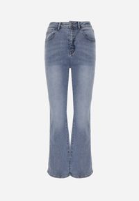 Renee - Niebieskie Casualowe Jeansy Flare Regular Waist z Bawełną Joshea. Okazja: na co dzień. Kolekcja: plus size. Kolor: niebieski. Długość: krótkie. Styl: casual #5