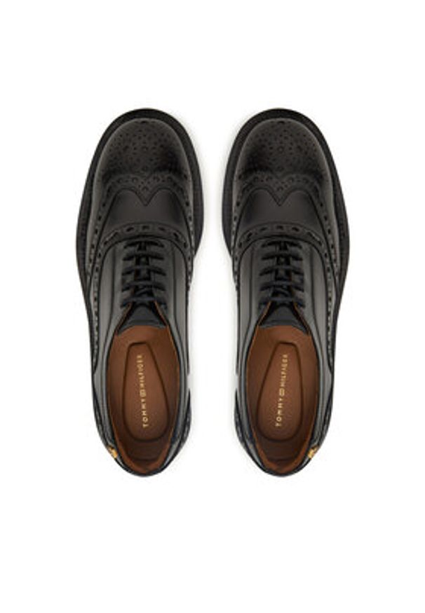 TOMMY HILFIGER - Tommy Hilfiger Oxfordy Brogue FW0FW08818 Czarny. Kolor: czarny. Materiał: skóra