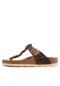 Birkenstock Japonki Gizeh Braided 1021336 Brązowy. Kolor: brązowy. Materiał: skóra