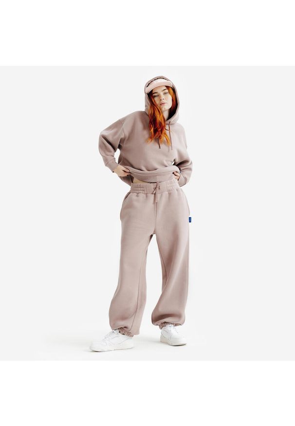Decathlon - Bluza z kapturem damska Elementals. Typ kołnierza: kaptur. Kolor: wielokolorowy, różowy, brązowy. Materiał: tkanina, elastan, prążkowany, bawełna, materiał, poliester