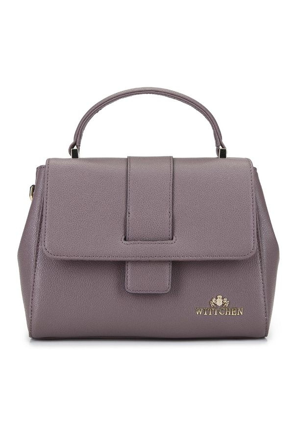 Wittchen - Kuferek skórzany z ozdobną klapą mały. Kolor: fioletowy. Materiał: skórzane. Styl: elegancki, casual. Rodzaj torebki: do ręki