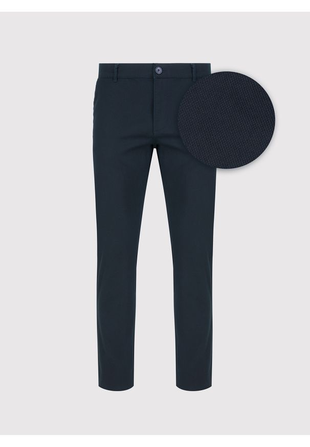 Pako Lorente - PAKO LORENTE - Granatowe spodnie męskie. Okazja: na co dzień. Kolor: niebieski. Materiał: elastan, bawełna. Sezon: wiosna. Styl: casual