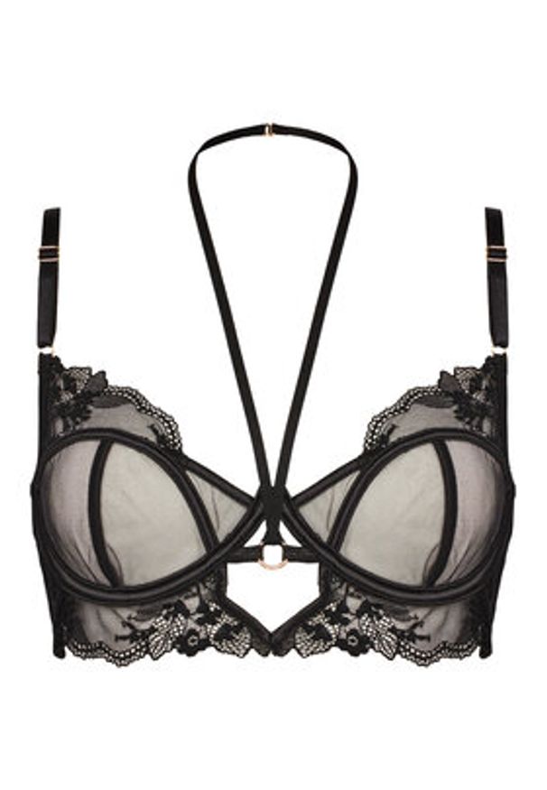 Hunkemöller Biustonosz z fiszbiną Amari 300969 Czarny. Kolor: czarny. Materiał: syntetyk