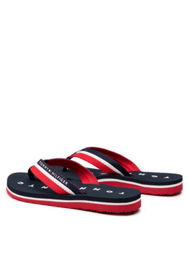 TOMMY HILFIGER - Tommy Hilfiger Japonki Tommy Loves Ny Beach Sandal FW0FW02370 Granatowy. Kolor: niebieski. Materiał: materiał