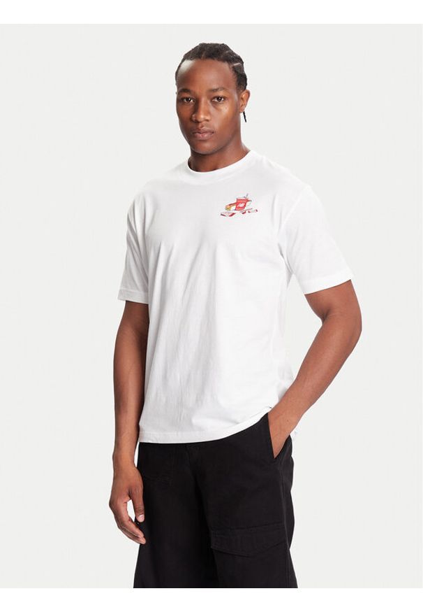 New Balance T-Shirt MT53931 Biały Regular Fit. Kolor: biały. Materiał: bawełna