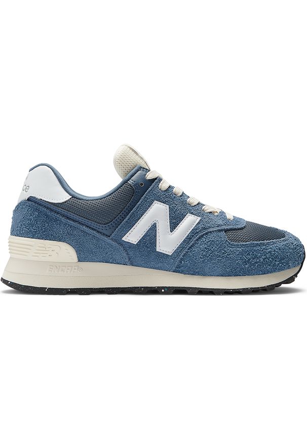 Buty unisex New Balance U574RBJ – niebieskie. Okazja: na co dzień. Kolor: niebieski. Materiał: guma, skóra, syntetyk, materiał. Szerokość cholewki: normalna. Model: New Balance 574