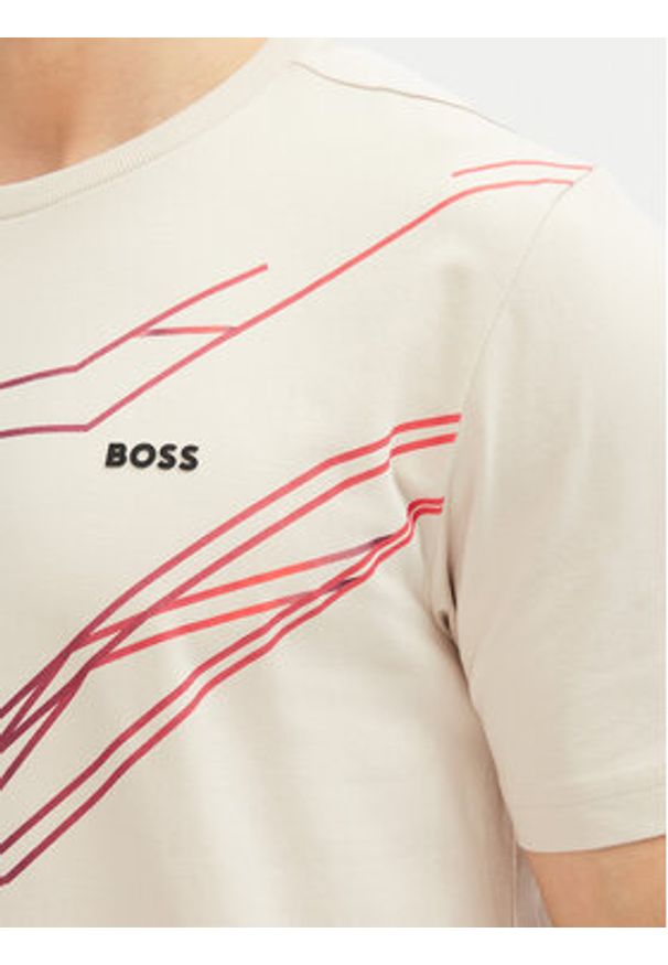 BOSS T-Shirt Beetle 50542048 Beżowy Regular Fit. Kolor: beżowy. Materiał: bawełna