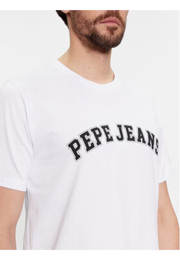 Pepe Jeans T-Shirt Clement PM509220 Biały Regular Fit. Kolor: biały. Materiał: bawełna