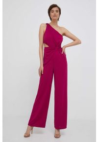 Lauren Ralph Lauren kombinezon kolor różowy z dekoltem okrągłym. Okazja: na co dzień. Kolor: różowy. Materiał: poliester. Styl: casual #1