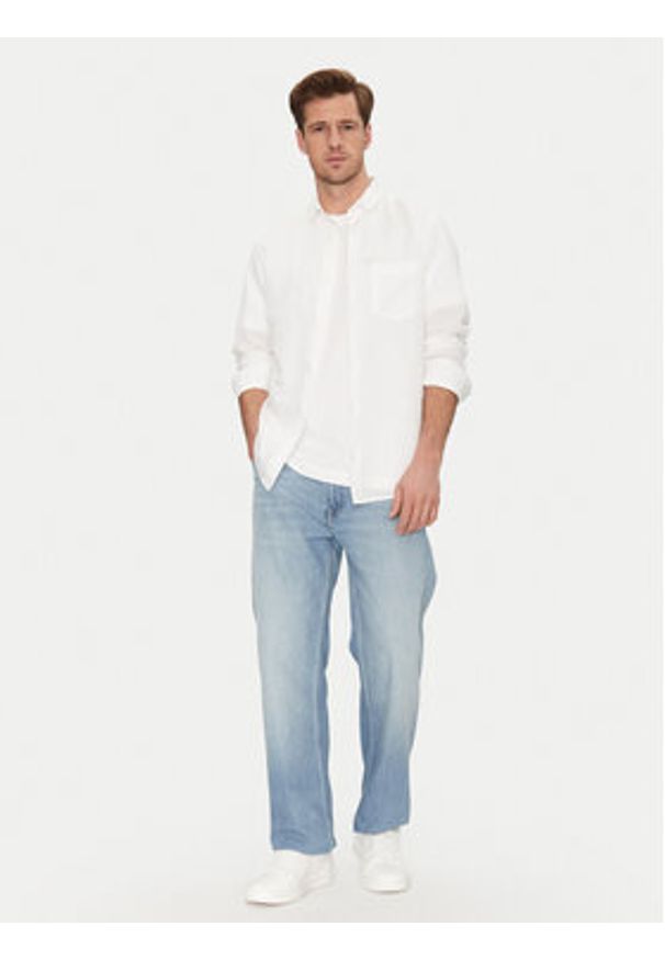 Calvin Klein Koszula K10K114488 Biały Regular Fit. Kolor: biały. Materiał: bawełna
