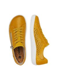 Rieker Sneakersy 52824-68 Żółty. Kolor: żółty. Materiał: skóra #6