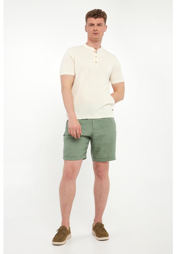 Liu Jo - T-shirt męski z lnem LIU JO. Materiał: len