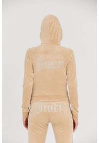 Juicy Couture - JUICY COUTURE Beżowa bluza Madison Hoodie. Kolor: beżowy