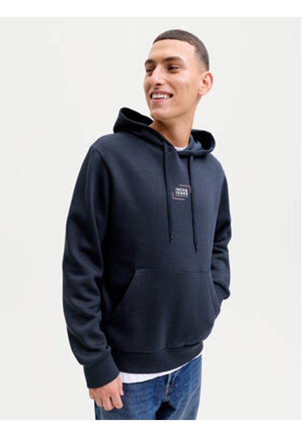 Jack & Jones Bluza Corp Graphic 12268422 Granatowy Regular Fit. Kolor: niebieski. Materiał: syntetyk, bawełna