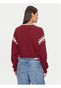 Tommy Jeans Sweter Varsity DW0DW18692 Czerwony Relaxed Fit. Kolor: czerwony. Materiał: bawełna