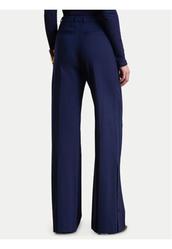 Lauren Ralph Lauren - LAUREN RALPH LAUREN Spodnie materiałowe 200P09084001 Granatowy Wide Leg. Kolor: niebieski. Materiał: wiskoza