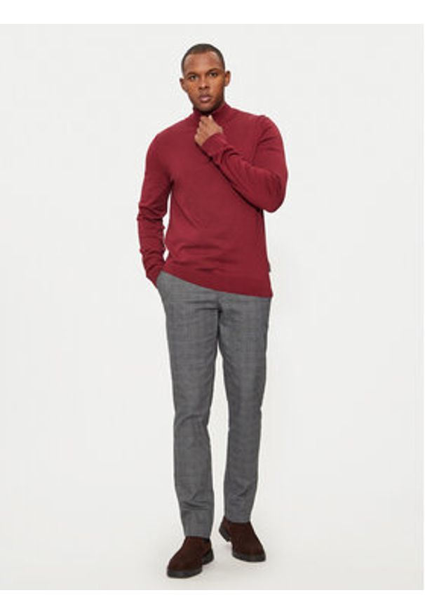 Hechter Paris Sweter 65025 142801 Czerwony Regular Fit. Kolor: czerwony. Materiał: bawełna