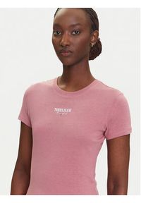Tommy Jeans T-Shirt Essential DW0DW20913 Różowy Slim Fit. Kolor: różowy. Materiał: wiskoza, bawełna #3