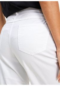 Spodnie ze stretchem bonprix biały. Kolor: biały. Materiał: bawełna #4
