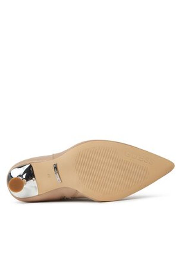 Guess Botki Travis FLPTRA LEA10 Beżowy. Kolor: beżowy. Materiał: skóra