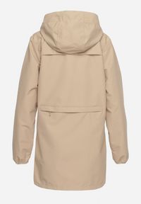 Born2be - Beżowa Kurtka Wiatrówka o Wydłużonym Fasonie z Kapturem Axerinta. Typ kołnierza: kaptur. Kolor: beżowy. Styl: klasyczny #6