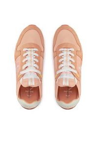 Calvin Klein Jeans Sneakersy Runner Sock Laceup Ny-Lth Wn YW0YW00840 Biały. Kolor: biały. Materiał: materiał #3