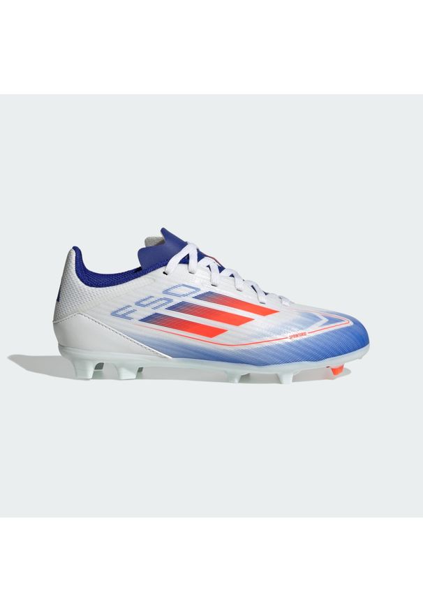 Adidas - Buty F50 League FG/MG Cleats Kids. Kolor: czerwony, niebieski, wielokolorowy, biały. Sport: piłka nożna