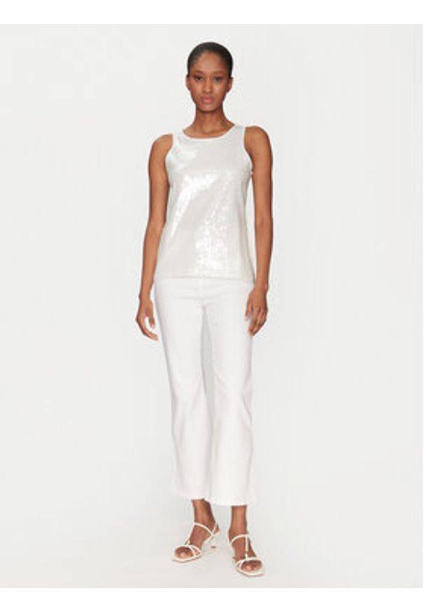 Marella Jeansy Kerry 2513131044 Biały Flare Fit. Kolor: biały