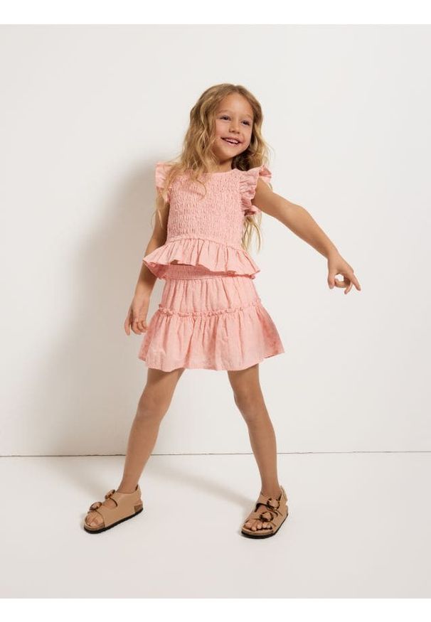 Reserved - Spódnica z szortami - koralowy. Kolor: pomarańczowy. Materiał: bawełna