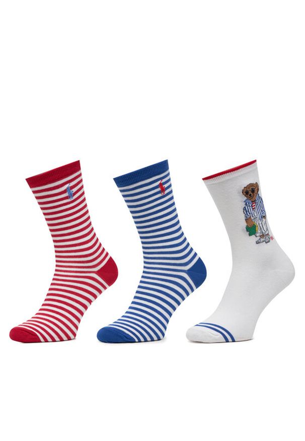 Polo Ralph Lauren Zestaw 3 par wysokich skarpet damskich 455972027001 Beżowy. Kolor: beżowy. Materiał: bawełna, materiał