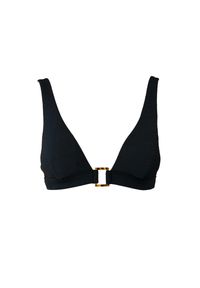 CAHA CAPO DUBAI - Czarny top od bikini Lara. Kolor: czarny. Materiał: materiał, tkanina. Wzór: nadruk, motyw zwierzęcy