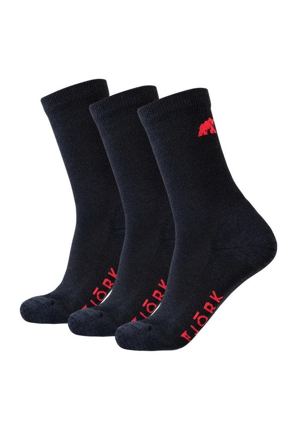 FJORK MERINO - Skarpety Merino Classic Cut - zestaw 3 par. Kolor: czarny. Materiał: poliamid, wełna, elastan. Sport: bieganie