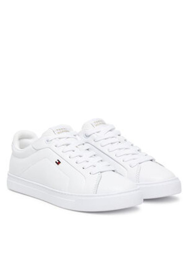 TOMMY HILFIGER - Tommy Hilfiger Sneakersy Icon Court FW0FW08815 Biały. Kolor: biały. Materiał: skóra