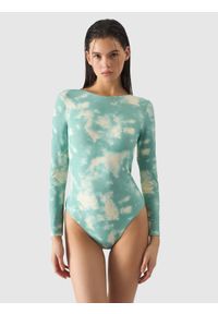 4f - 4F Kostium kąpielowy jednoczęściowy damski - multikolor XS. Kolor: wielokolorowy. Materiał: dzianina, elastan, włókno, syntetyk, materiał. Długość: długie. Wzór: nadruk #1