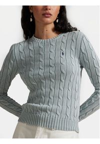 Polo Ralph Lauren Sweter 211935303009 Błękitny Slim Fit. Typ kołnierza: polo. Kolor: niebieski. Materiał: bawełna #5