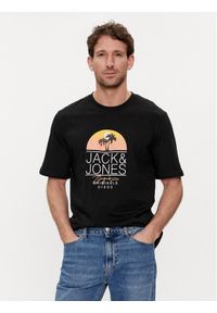 Jack & Jones - Jack&Jones T-Shirt Casey 12255238 Czarny Standard Fit. Kolor: czarny. Materiał: syntetyk, bawełna