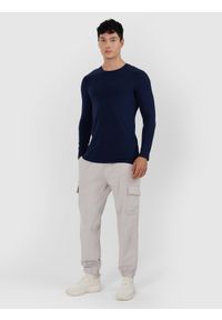 4f - 4F Longsleeve slim gładki męski - granatowy 3XL. Kolor: niebieski. Materiał: materiał. Długość rękawa: długi rękaw. Długość: długie. Wzór: gładki #2