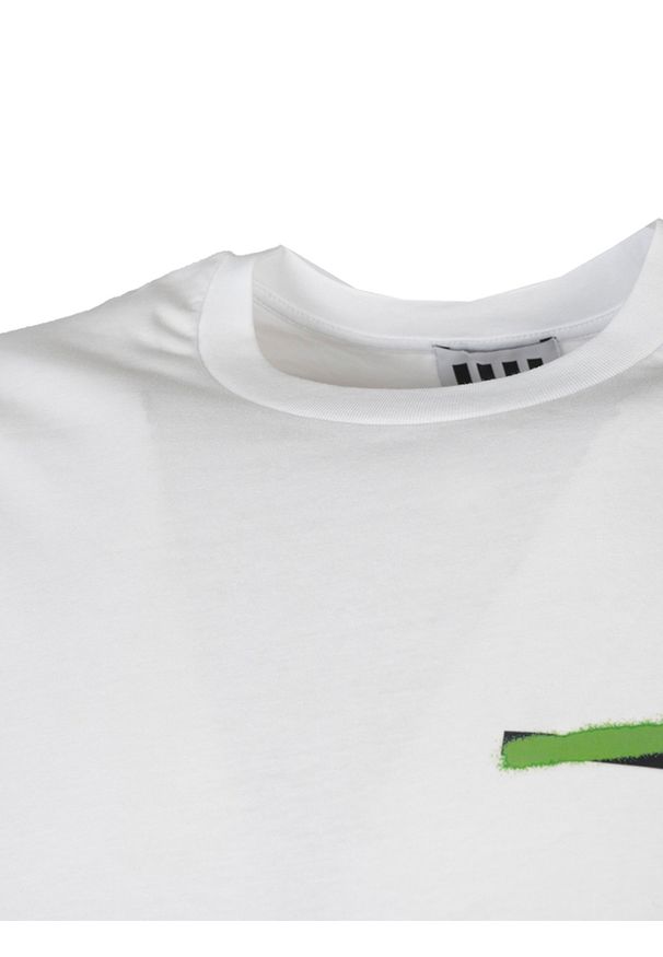 Les Hommes T-shirt "Urban Zone" | UHT204700P | Urban Zone | Mężczyzna | Biały, Zielony. Okazja: na co dzień. Kolor: zielony, biały, wielokolorowy. Materiał: bawełna. Wzór: nadruk. Styl: casual