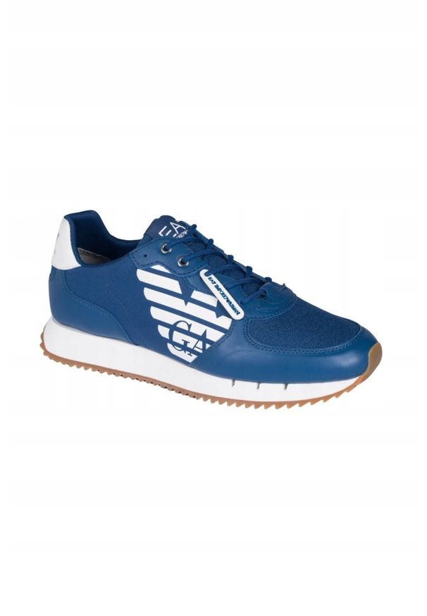 EA7 Emporio Armani - EA7 Niebieskie sneakersy z białą podeszwą, Rozmiar 45 1/3. Kolor: niebieski