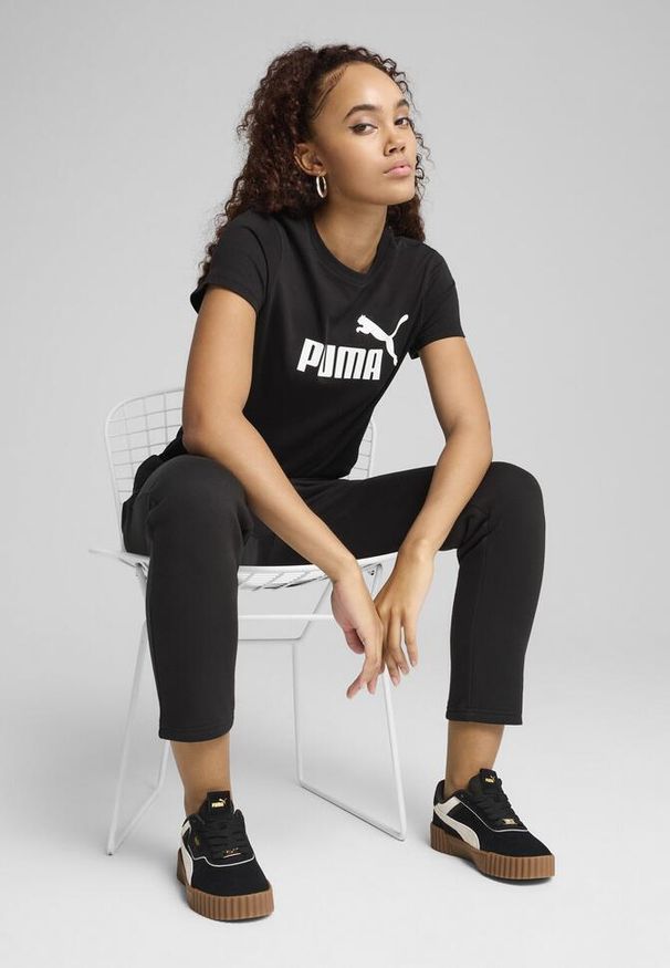 Puma - Damska koszulka ESS No. 1 Logo PUMA Black. Kolor: biały, wielokolorowy, czarny. Materiał: guma. Wzór: nadruk