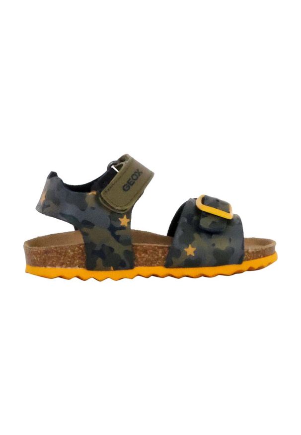 Geox - Sandały GEOX B SANDAL CHALKI BOY Zielony. Kolor: szary. Materiał: syntetyk, tkanina. Sezon: lato