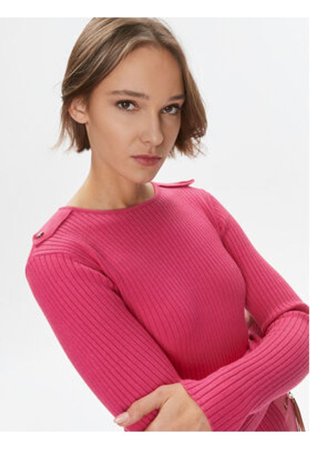 Fracomina Sukienka codzienna FS23WD5009K50401 Różowy Slim Fit. Okazja: na co dzień. Kolor: różowy. Materiał: syntetyk. Typ sukienki: proste. Styl: casual