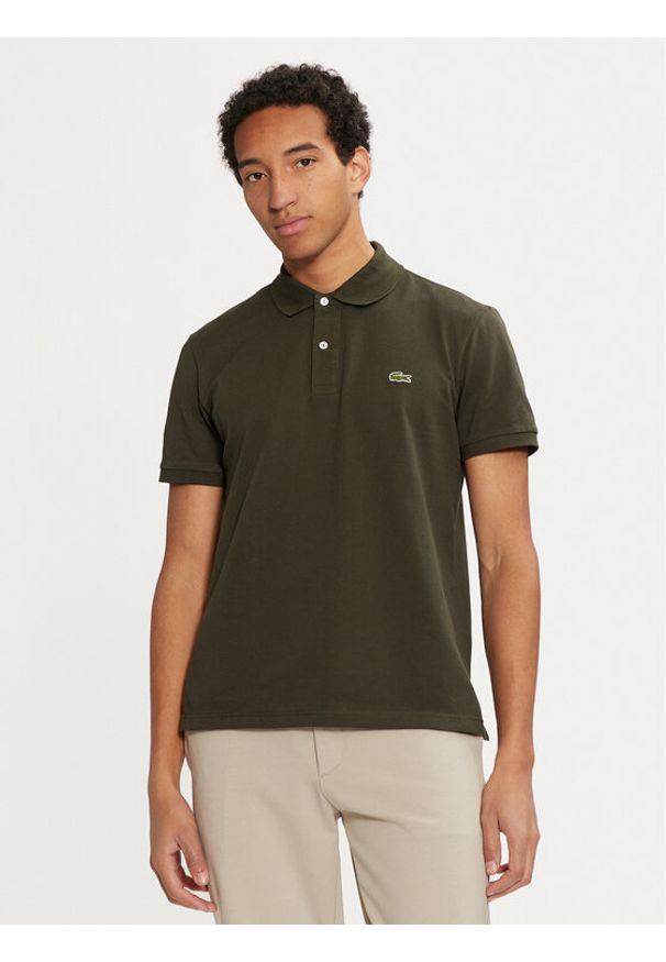 Lacoste Polo PH4012 Zielony Slim Fit. Typ kołnierza: polo. Kolor: zielony. Materiał: bawełna