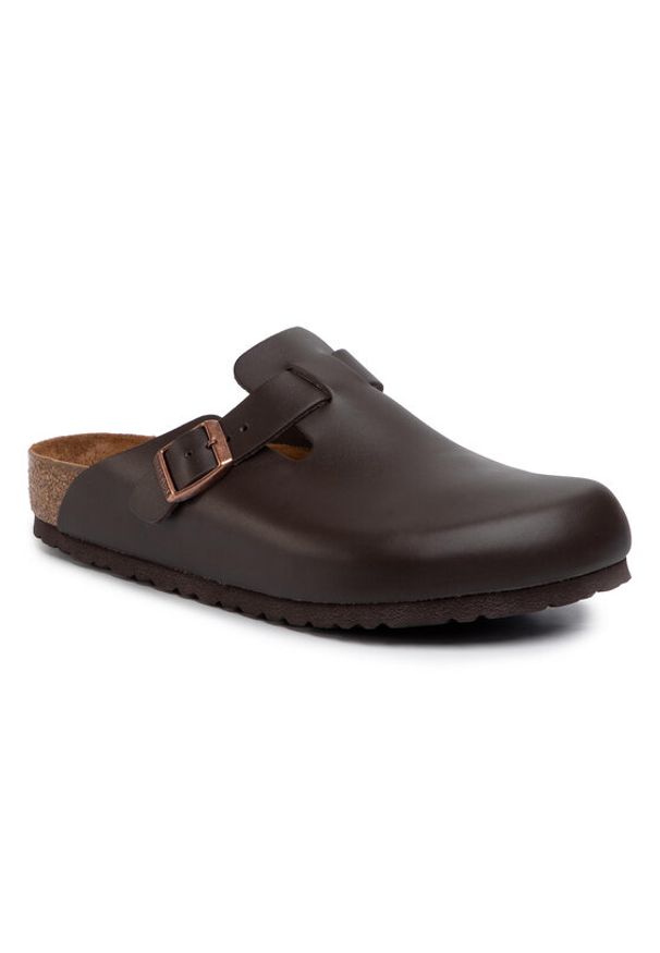 Birkenstock Klapki Boston 60101 Brązowy. Kolor: brązowy. Materiał: skóra